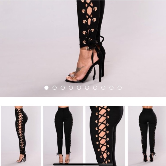 Fashion Nova Pants - Fashion Nova Black Lace-Up Women's Pants